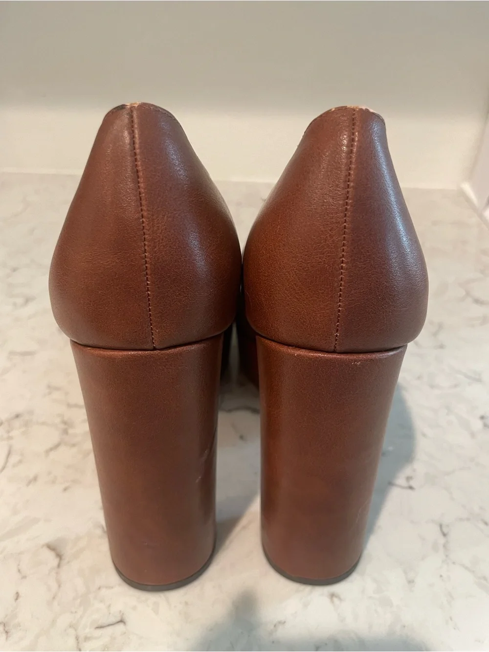 New York & Company Brown Platform Block Heel Pumps